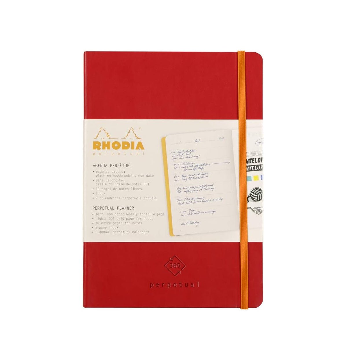 Rhodia Perpetual undated Diary A5, Soft PU Cover, 1Week/1Page, Red - Image 7
