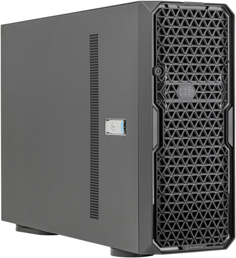 SilverStone WS380-E Workstation Chassis with 8 Hot-Swappable Trays & 360mm Radiator Support, Multi-GPU Support With 8 PCI Expansion Slots, Black | SST-WS380-E