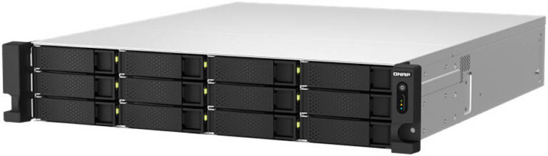 QNAP TS-h1887XU-RP 18-Bay 4U Rackmount NAS, 2×3.5/2.5″+6×2.5″ SATA Drive Bays, 3.4 GHz Intel Xeon E-2334 4C, 16GB ECC DDR4 RAM, 550W PSU, 10 Gigabit Ethernet Port, 3 PCIe | TS-h1887XU-RP-E2334-16G