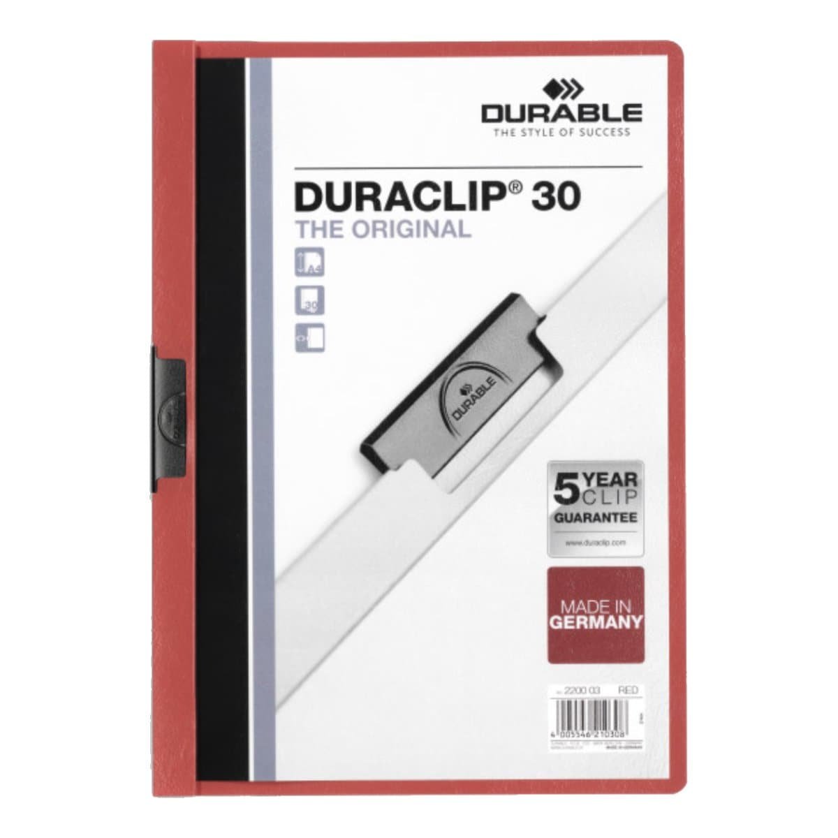 Durable Duraclip 30, A4, Red - Image 1