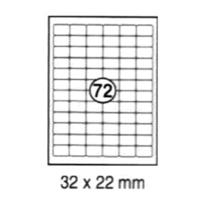 xel-lent 72 labels/sheet, rounded corners, 32 x 22 mm, 100sheets/pack