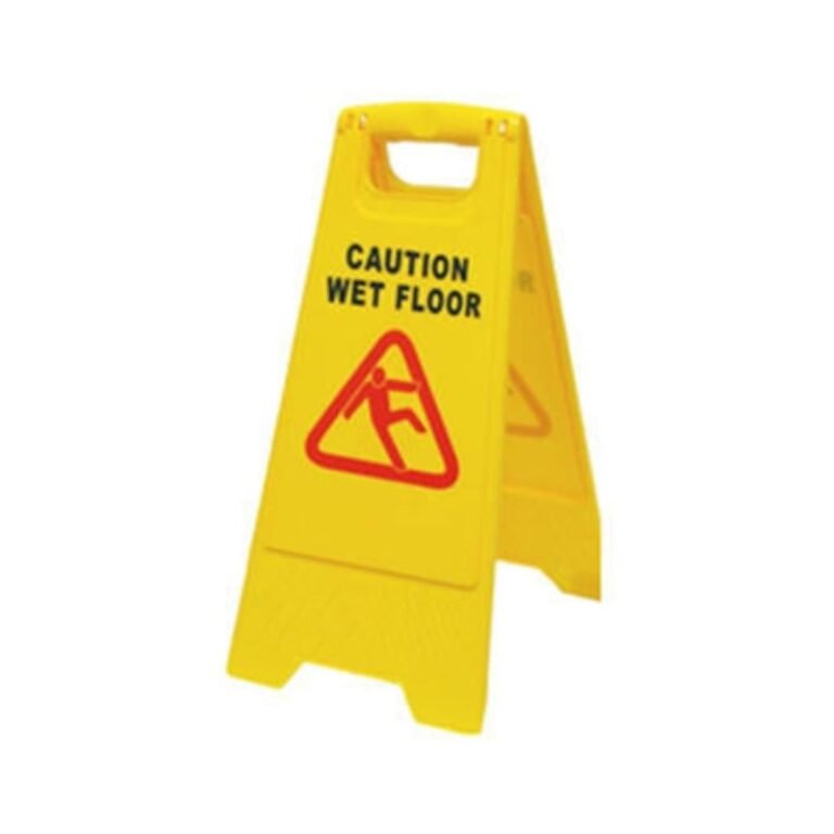 Generic A-Shape Folding Safety Sign, CAUTION WET FLOOR, 62cm, Yellow