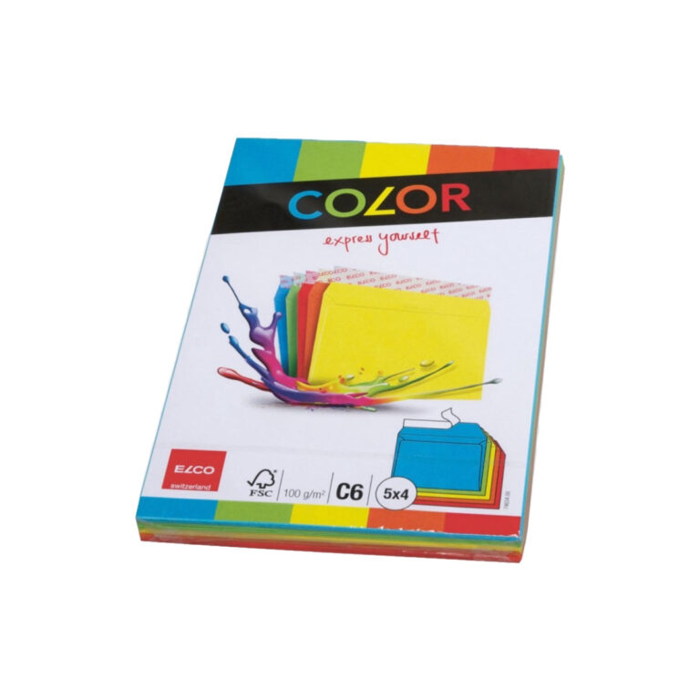 Elco Color Envelope C6, 4.5″ x 6.5″, 100g, 20/pack, Assorted Colors