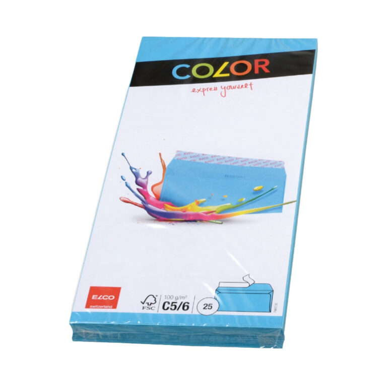 Elco Color Envelope C5/6 DL, 4.5″ x 9″, 100g, 25/pack, Blue