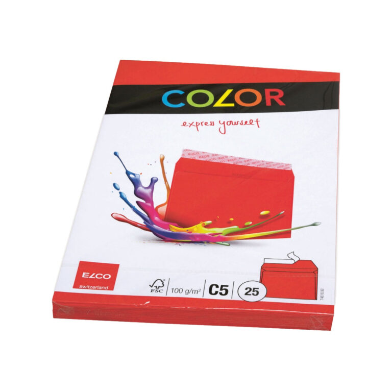 Elco Color Envelope C5, 6.5″ x 9″, 100g, 25/pack, Red
