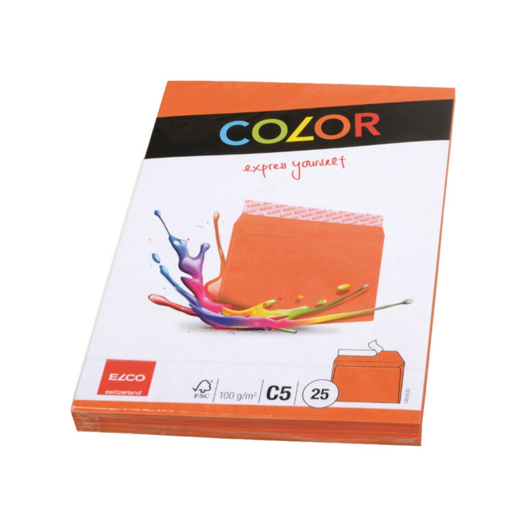 Elco Color Envelope C5, 6.5″ x 9″, 100g, 25/pack, Orange