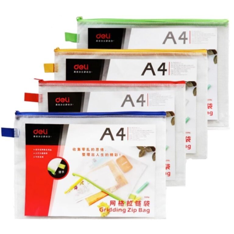 Deli Gridding Zip Bag, A4, Assorted Colors