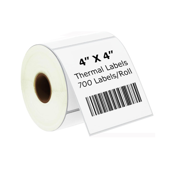 Generic 4×4 inch White Direct Thermal Labels – 100mm x 100mm Self-Adhesive Sticker Roll (700 Labels/Roll)