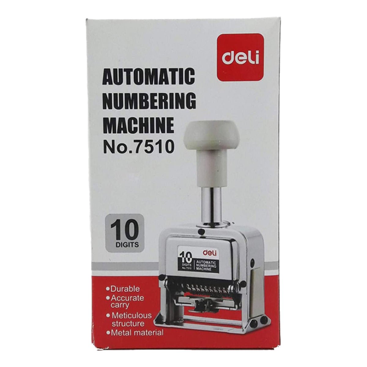 Deli 7510 Numbering Machine, 50.5x32.5x19.5cm, 10 digits - Image 2