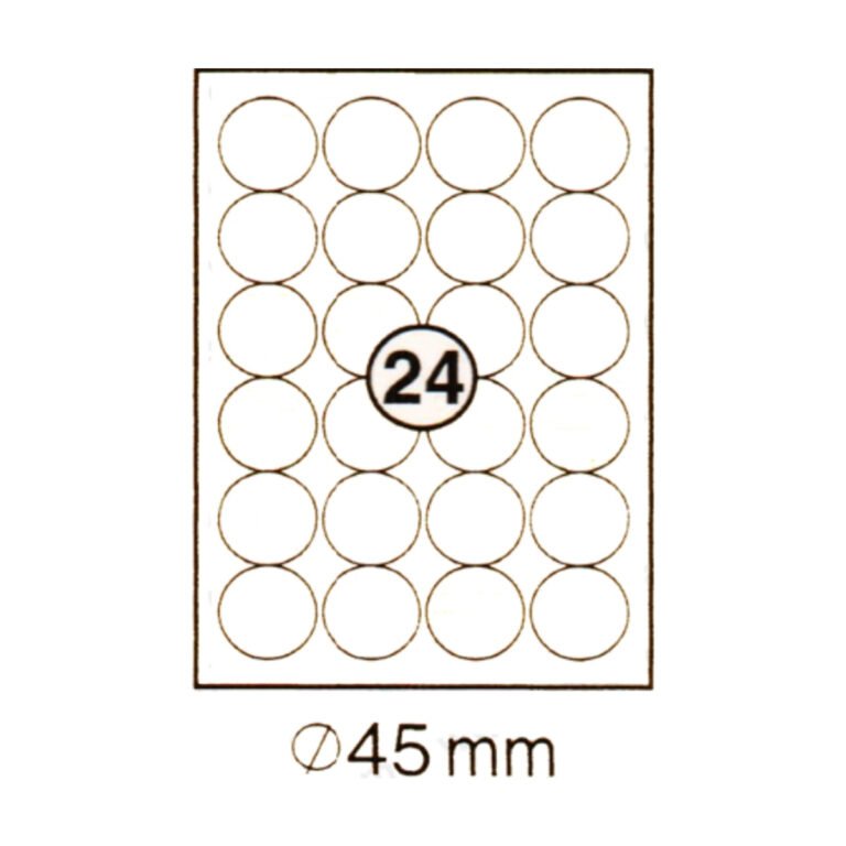 xel-lent 24 labels/sheet, round, diameter 45 mm, 100sheets/pack, White