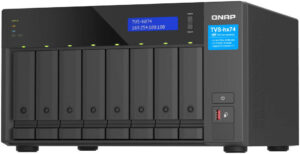QNAP TVS-h874-i7-32G 8-Bay NAS, Intel Core i7 12-core (8P+4E)/20-thread Processor, (2x16GB) 32GB SODIMM DDR4 RAM, Intel UHD Graphics 770, 2x M.2 2280 PCIe Gen 4 x4 Slots | TVS-h874-i7-32G