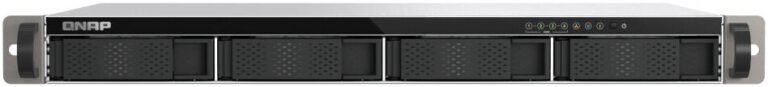 QNAP TS-433EU 4 Bay Network Attached Storage (NAS), ARM 4-core Cortex-A55 2.0GHz Processor, 64-bit ARM, 4 GB on Board, Mali-G52, Dual 2.5GbE, Built-in NPU, Black/Silver | TS-433EU