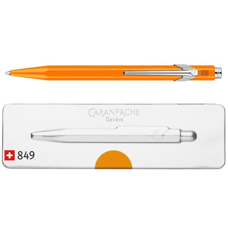 Caran d’Ache 849 Ballpoint Pen with Box, 0.25mm, Fluo Orange