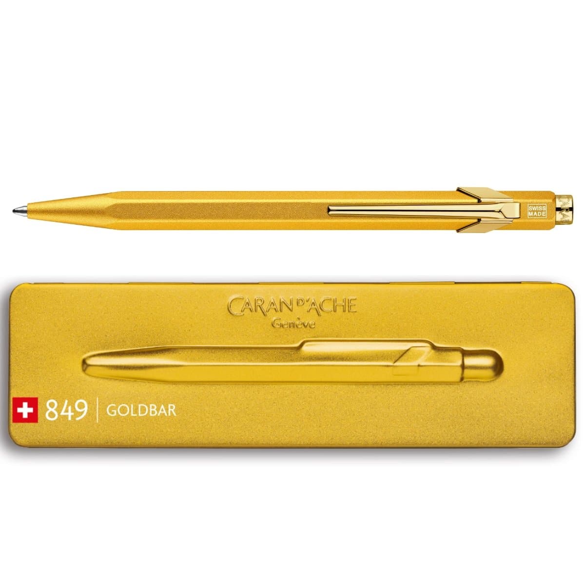 Caran d’Ache 849 Goldbar 2012 gold ballpoint pen with box