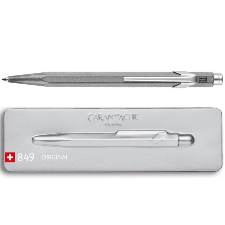 Caran d’Ache 849 Ballpoint Pen with Box, ORIGINAL, 0.25mm, Grey/Silver