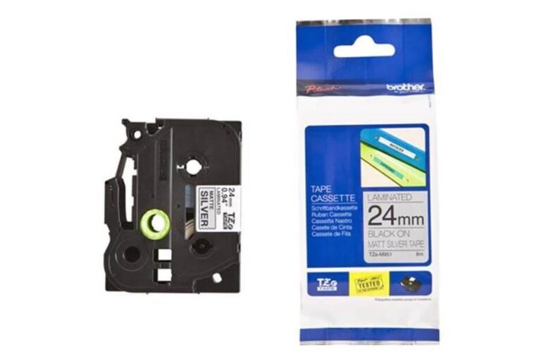 BROTHER P-touch 24mm TZ-951 Laminated Tape 8m Black on Silver