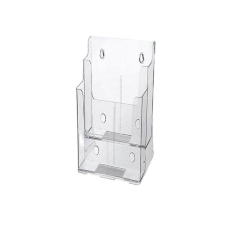 Acrylic Brochure Holder Table/Wall Mount, 2 Tier, DL 100 x 210 mm