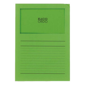 Elco Ordo Classico, L Paper Folder with Window, 5/pack, Green