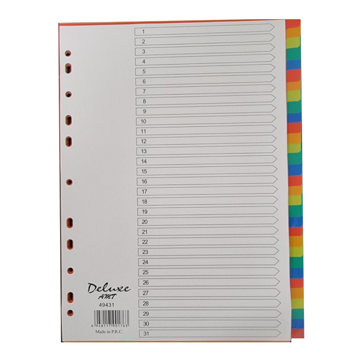 Deluxe Divider Plastic Colored A4, 31 Tabs - Image 1