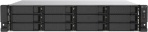 Qnap TS-1273AU-RP 12-Bay NAS Enclosure, AMD V1500B Quad-Core CPU, 8GB DDR4 RAM, 2 x 2.5G Ethernet Ports, 2 x PCIe 3.0 , 1 x Type-A USB 3.2 / 2 x Type-C USB 3.2, Gray | TS-1273AU-RP-8G