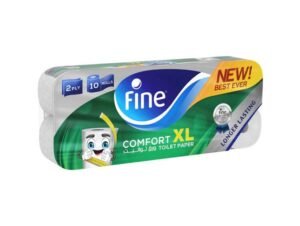 Fine Extra Long 2 Ply Toilet Paper Tissue x 10Rolls