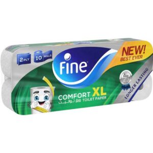 Fine Extra Long 2 Ply Toilet Paper Tissue x 10Rolls