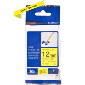 Brother TZe-FX631 12mm Flexible Black on Yellow TZe tape for P-touch Label Printers