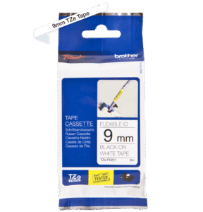 Brother TZe-FX221 9mm Black on White Flexible TZe tape for P-touch Label Printers