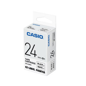 Casio XR-24WE1 24mm Black on White Label Tape