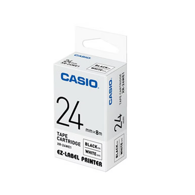 Casio XR-24WE1 24mm Black on White Label Tape