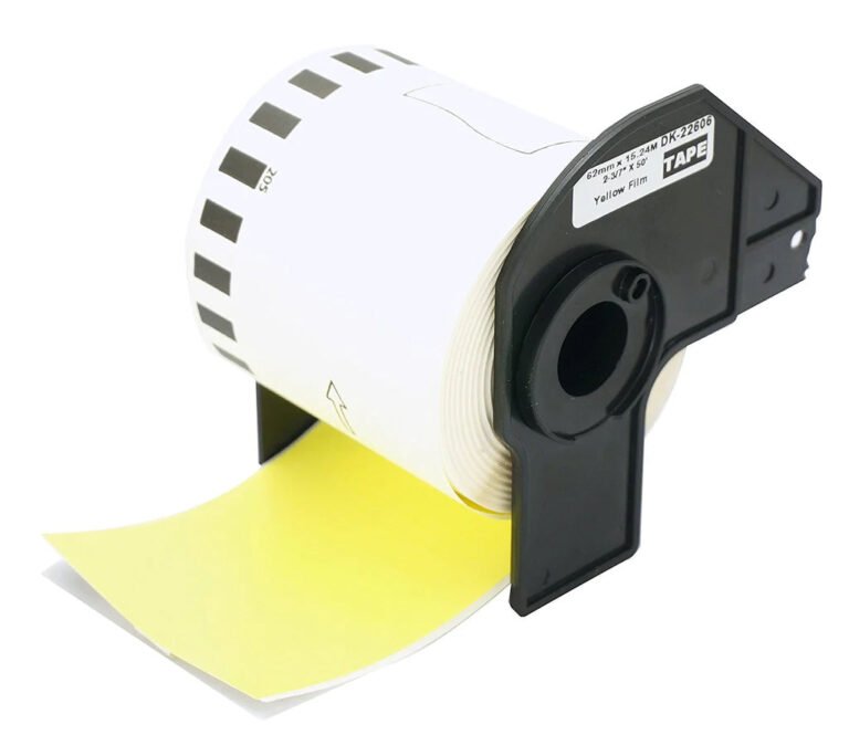 Generic Compatible DK-22606 Continuous Film Label Roll 62mm x 15.24m – Black on Yellow