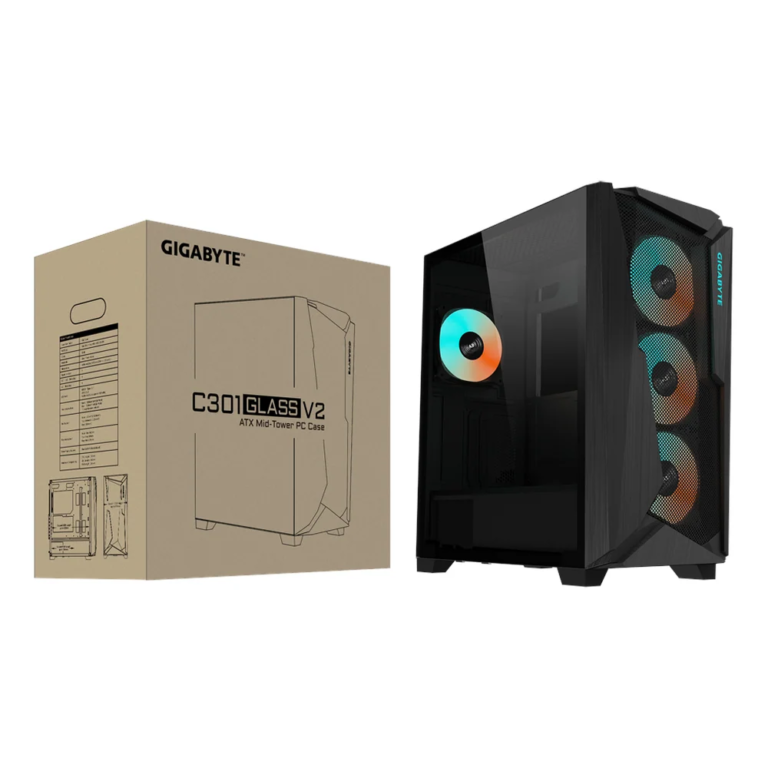 GIGABYTE C301 GLASS V2 Mid Tower ATX Gaming Case GB-C301G