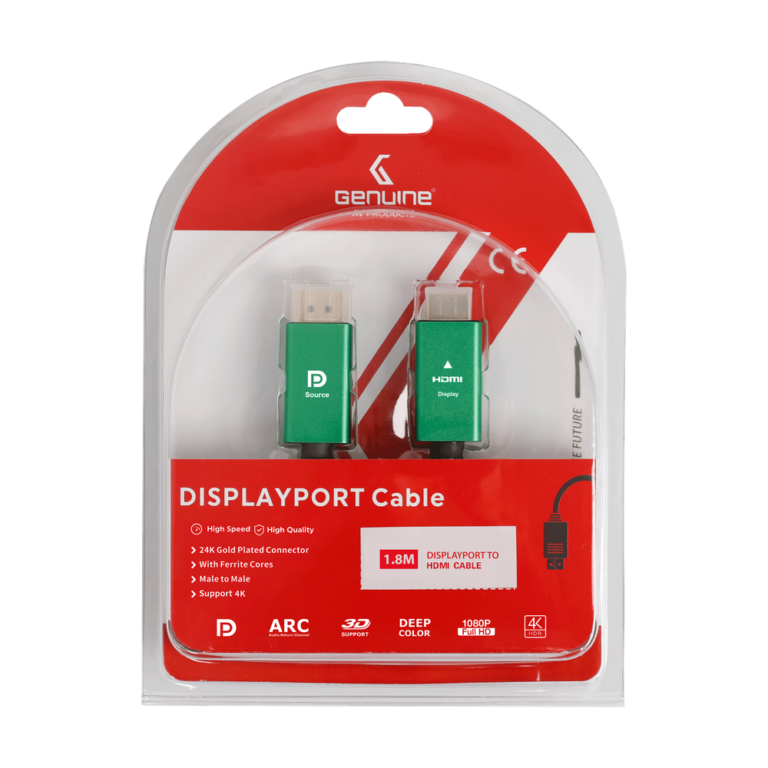 Genuine HDMI To DP (Display Port) Cable GN-HDDP1.8M2.0V