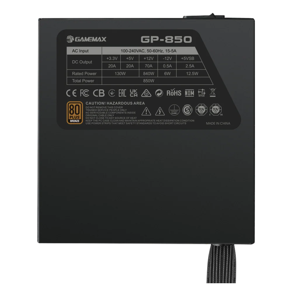 GameMax GP850 80 Plus Bronze Power Supply GP850-Bronz - Image 4