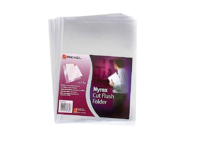 Rexel PFC/A4 12153 Nyrex Cut Flush Folder Embossed PK/25