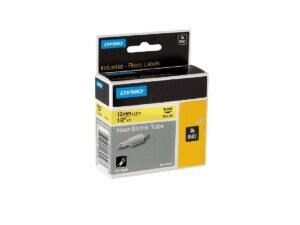 Dymo 18056 Rhino 12mm Heat Shrink Tube Black on Yellow