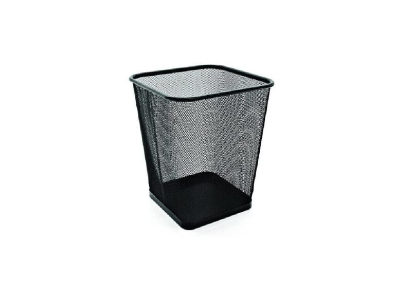 Deluxe Metal Mesh Waste Bin, Square, Medium, Black