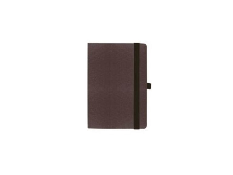 FIS Hard Cover A5 Notebook Single Line with Elastic Band, Dark Maroon