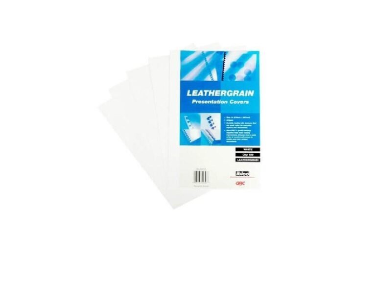 GBC Binding Cover Leathergrain White A4, 250gsm, 100/pack