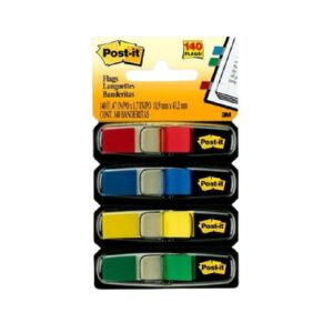 3M Post-It Flags Small Size 4 Standard Colors 683-4 0.47IN X 1.7IN