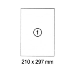 Xel-lent 1 label-sheet, straight corners, Glossy, A4, 210 x 297 mm, 100 sheets-pack