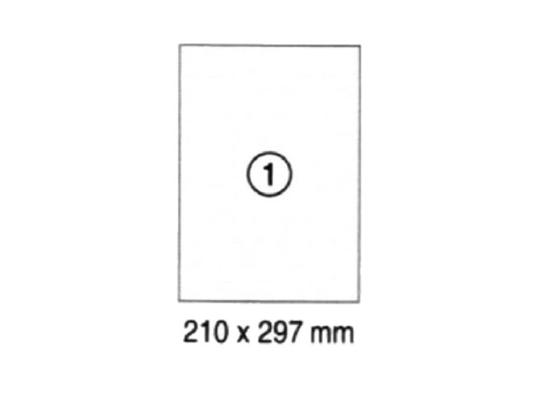 Xel-lent 1 label-sheet, straight corners, Glossy, A4, 210 x 297 mm, 100 sheets-pack
