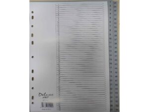 Deluxe Divider Plastic PVC Grey A4 with numbers 1-54