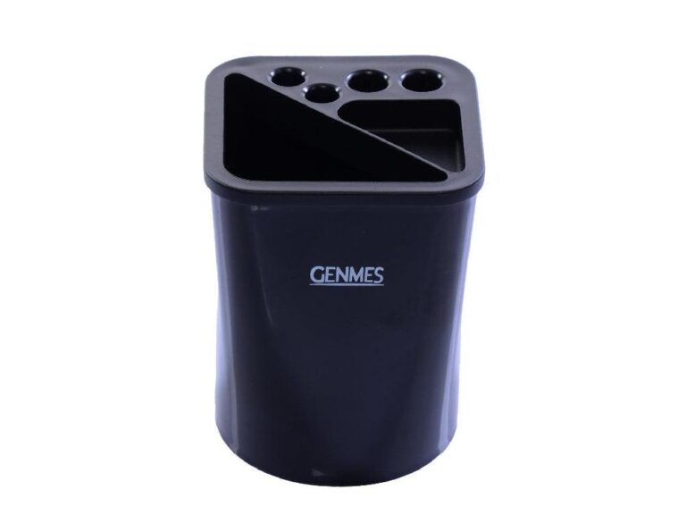 Genmes 3355 Square Type Pen Holder, Black