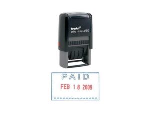 Trodat Printy 4750 Self Inking Dater Stamp “PAID” – Blue
