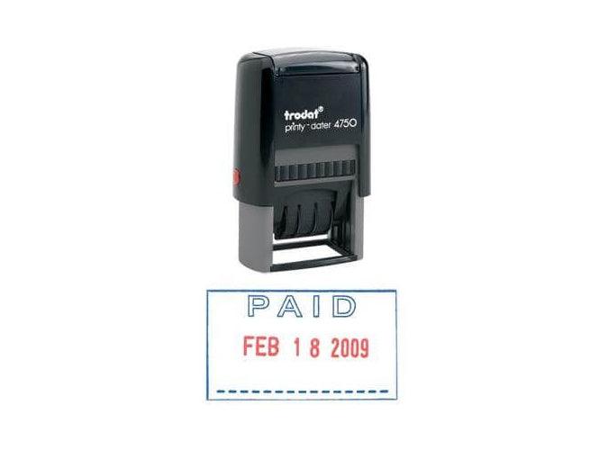 Trodat Printy 4750 Self Inking Dater Stamp “PAID” – Blue
