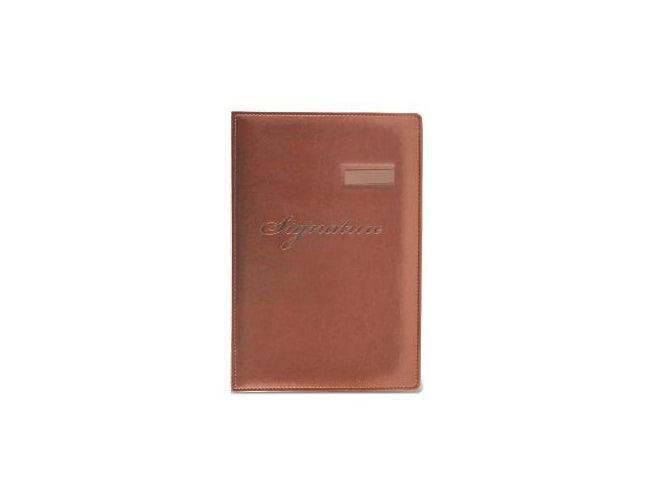 FIS Executive Signature Book, PU Cover, 18 Sheets, Brown 240 x 340mm (w/o Window)