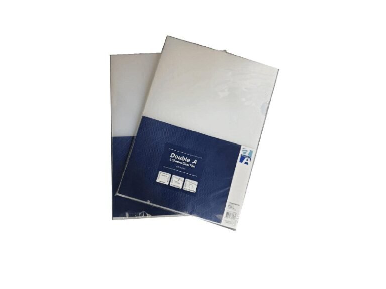 Double A L-Shaped Clear File, A4, 12pcs/pack