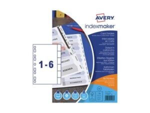 Avery IndexMaker Dividers, 6 Tabs with Clear Tab Labels (01638061)