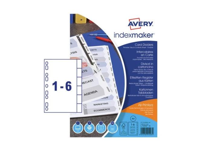 Avery IndexMaker Dividers, 6 Tabs with Clear Tab Labels (01638061)